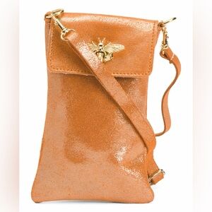 Gold Bee Embellished Crossbody Bag